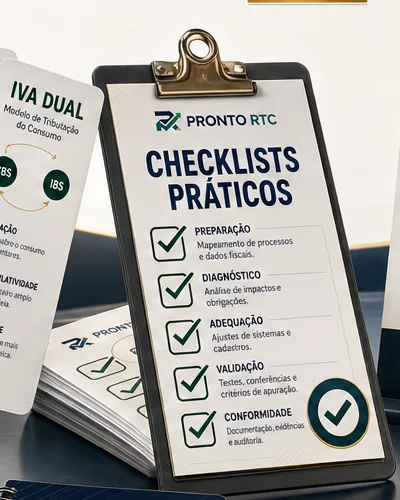 Mockup do bônus Checklists Práticos numa prancheta