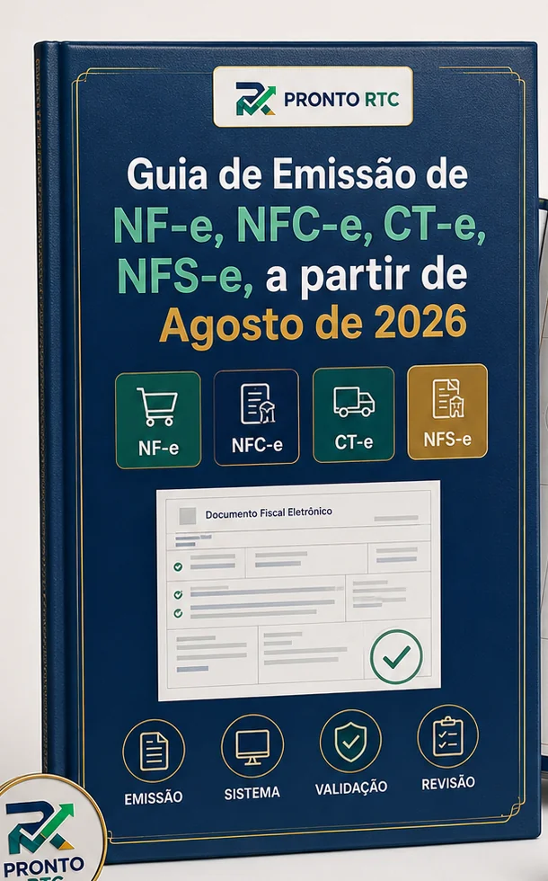 Mockup do bônus Guia de Emissão de NF-e, NFC-e, CT-e e NFS-e