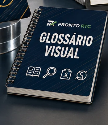 Mockup do bônus Glossário Visual em caderno espiral